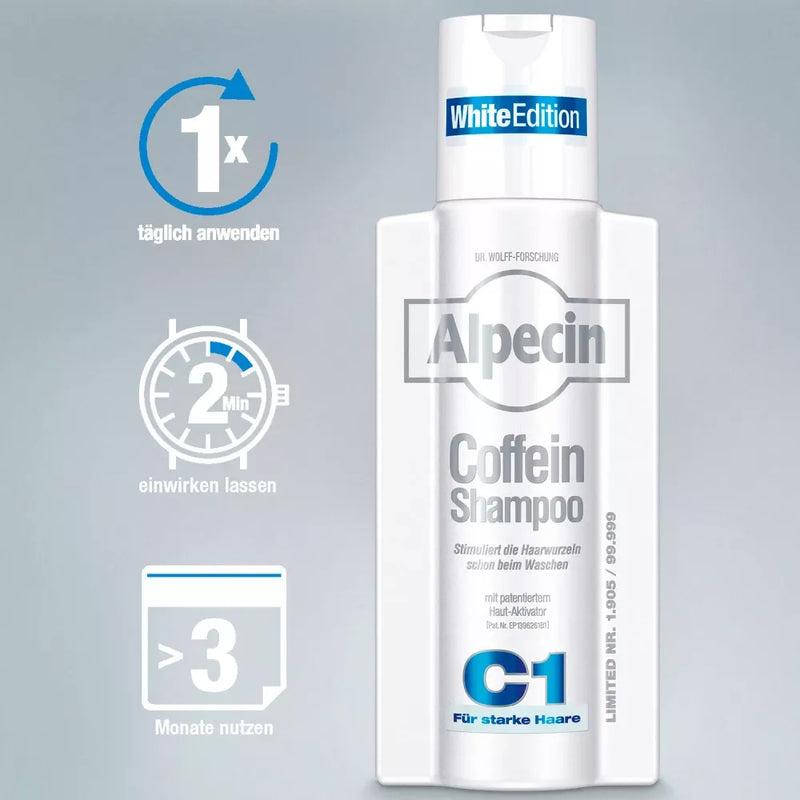 Alpecin Shampoo Cafeïne C1 White Edition, 250 ml