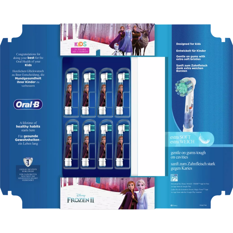 Oral-B Opzetborstels kinderen Frozen, vanaf 3 jaar, extra zacht, 8 stuks