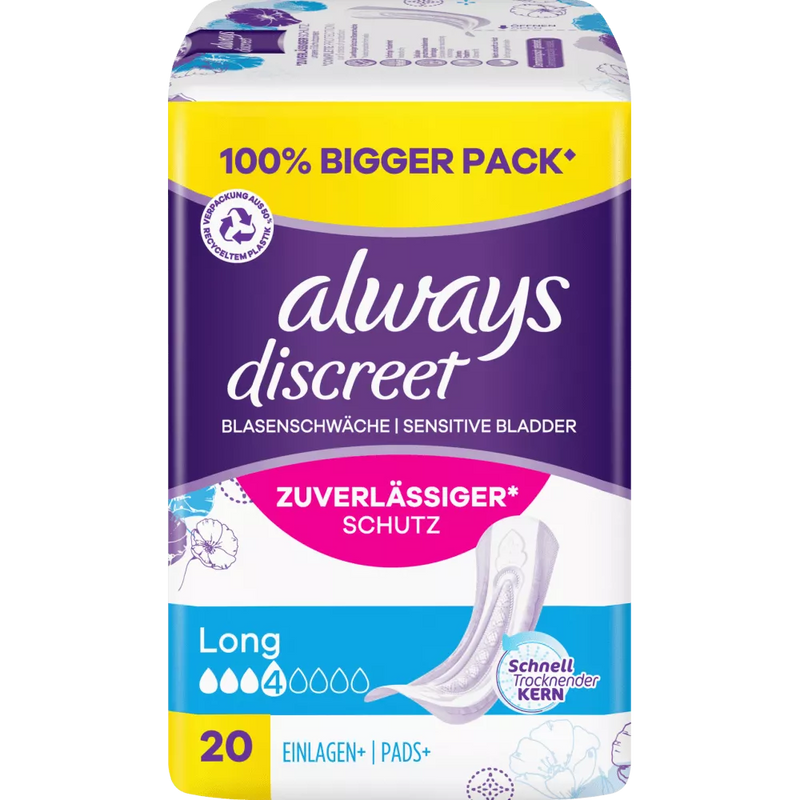 always Hygiene pads blaaszwakte Discreet Lang Big Pack, 20 stuks