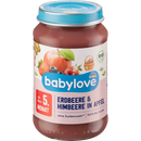 babylove Vruchten aardbei & framboos in appel vanaf 5 maanden, 190 g
