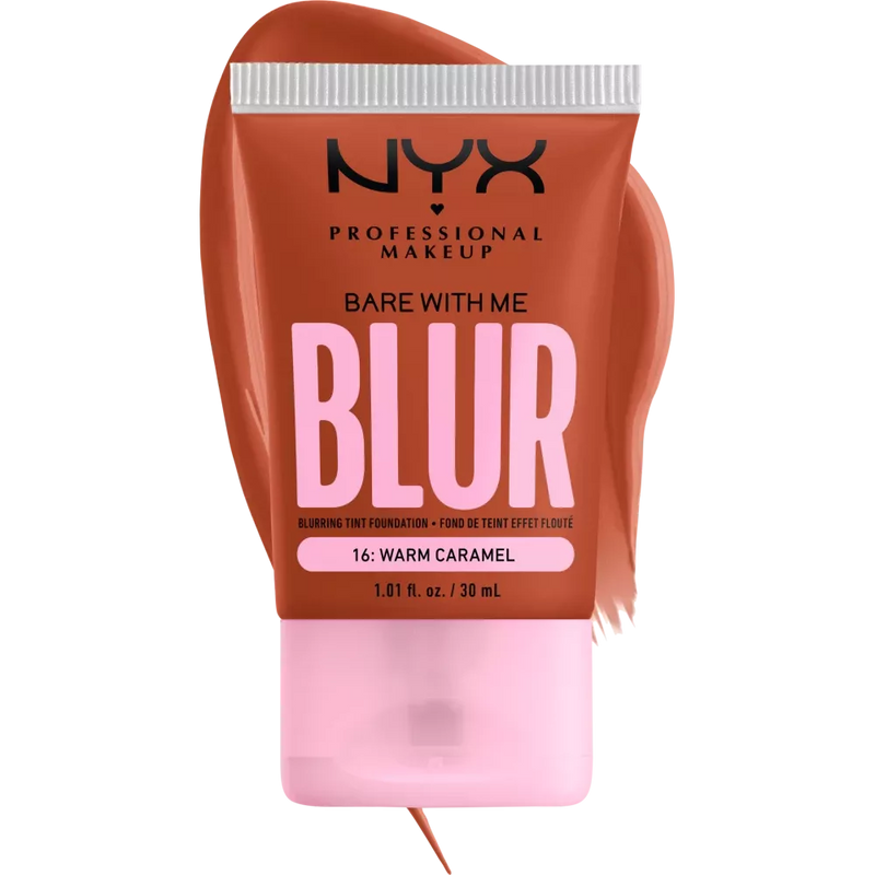 NYX PROFESSIONAL MAKEUP Foundation Bare With Me Blur Tint 16 Warm Caramel, 30 ml