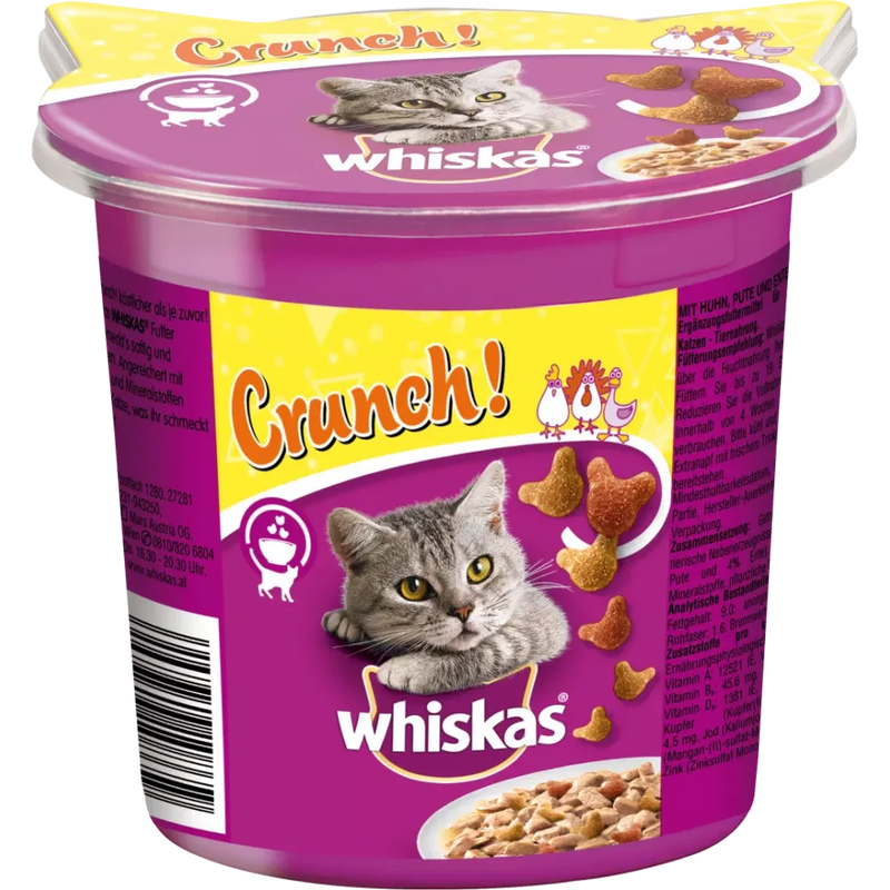 Whiskas Cat Treat Crunch met kip, kalkoen & eend, 100 g