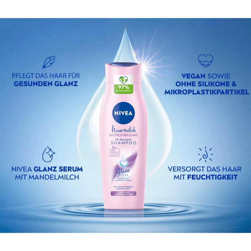 NIVEA Shampoo Haarmelk Natuurlijke Glans, 250 ml