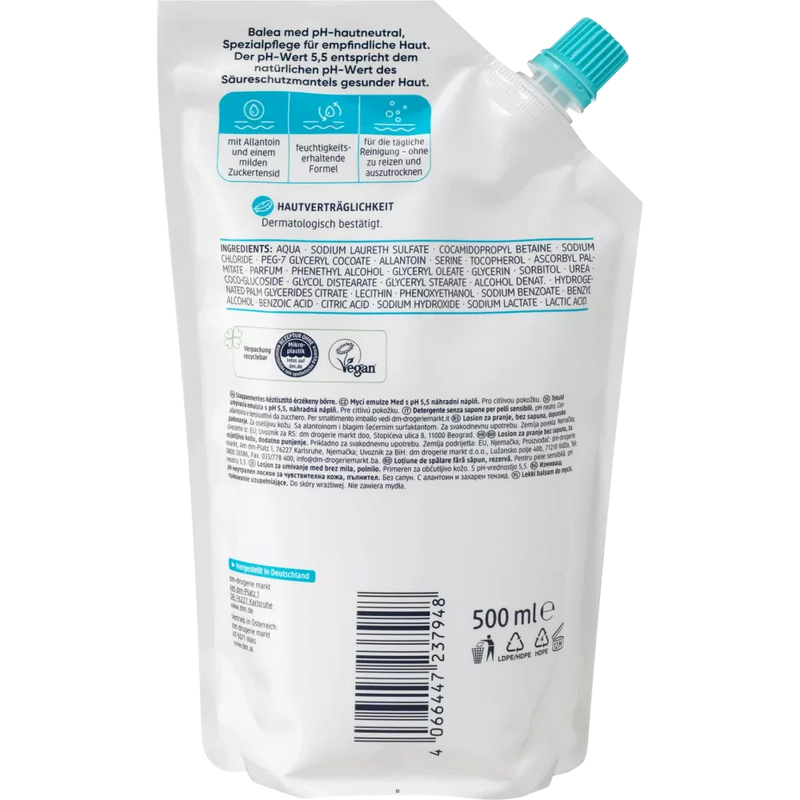 Balea MED Zeepvrije waslotion, huidneutraal, navulverpakking, 500 ml