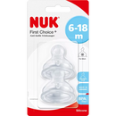 Nuk First Choice+ silicone speen, maat M (melk), 6-18 maanden, 2 stuks.