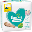 Lingettes humides Pampers Sensitive (4 x 52 pièces), 208 pièces