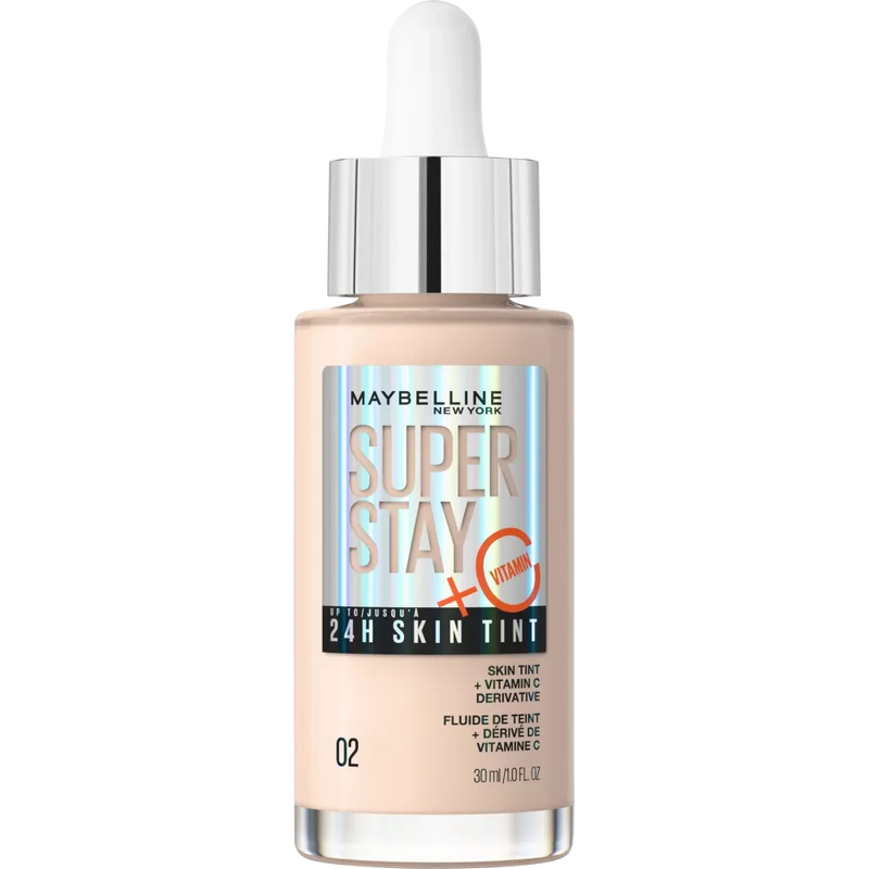 Maybelline New York Foundation Super Stay 24H Skin Tint 02 Naked Ivory, 30 ml