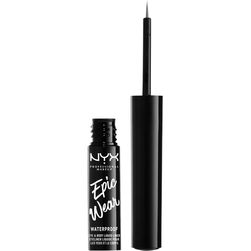 NYX PROFESSIONAL MAKEUP Eyeliner liquide Epic Wear Metallic Waterproof 02 Gun Metal, 3,5 ml