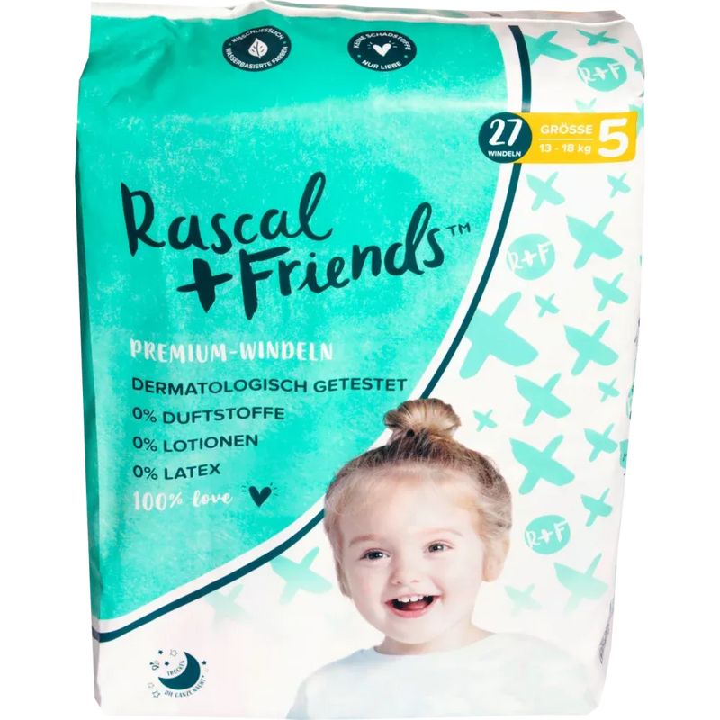Rascal+Friends Luiers maat 5, 13-18 kg, 27 stuks