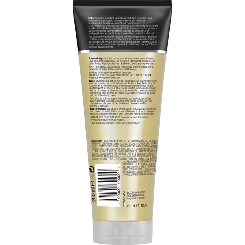 John Frieda Shampoo Highlight Refresh & Shine voor blond haar, 250 ml