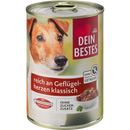 Dein Bestes Nourriture humide pour chiens, riche en cœurs de volaille classique, 400 g