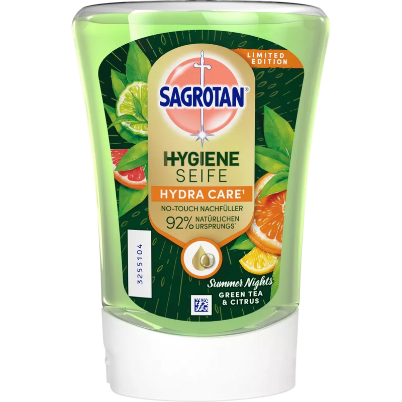 Sagrotan Zeepdispenser No Touch Green Tea & Citrus Summer Nights, Hydra Care navulling, 250 ml