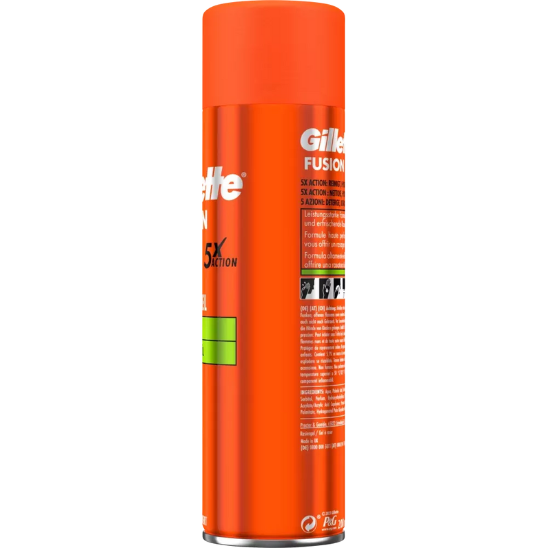 Gillette Scheergel, Fusion5 Sensitive, 200 ml