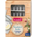 Profissimo Glazen rietjes antraciet, 15 cm, 6 stuks.
