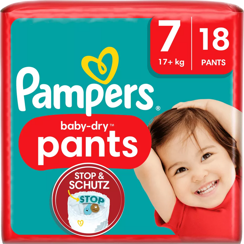Pampers Babybroekjes Baby Dry Gr.7 Extra Large (17+ kg), 18 stuks.