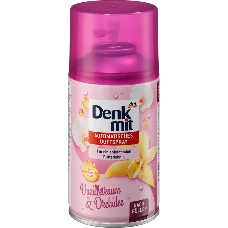 Denkmit Luchtverfrisser Automatische Geur Spray Vanilla Dream & Orchid Navulling, 250 ml