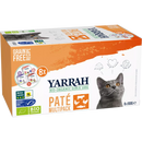 Yarrah Nourriture humide pour chats, Bio Pâté au bœuf, poulet, dinde et saumon, Multipack (8 x 100g), 800 g