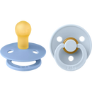 BIBS Sucette Color Latex, bleu/bleu clair, taille 1, dès la naissance, 2 pièces.