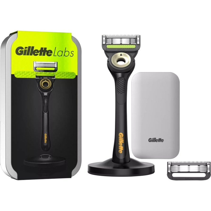 Gillette Scheerapparaat, Labs met 2 mesjes en reisetui, 1 stuk