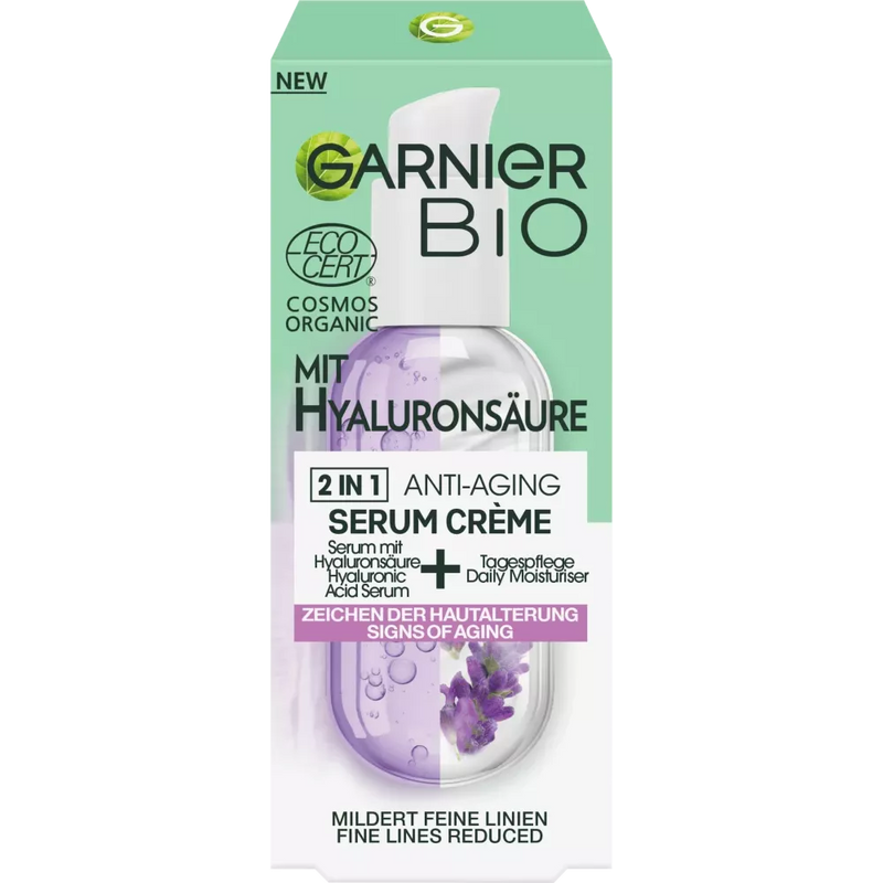 GARNIER BIO Dagcrème serum 2in1 lavendel met hyaluronzuur, 50 ml