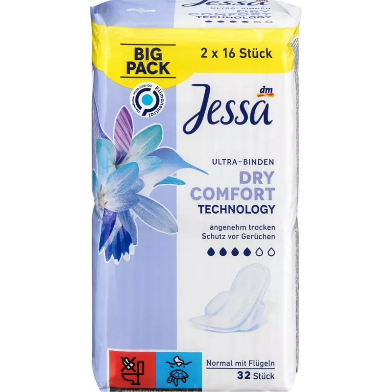 Jessa Maandverband Ultra bandages Dry Comfort, 32 stuks