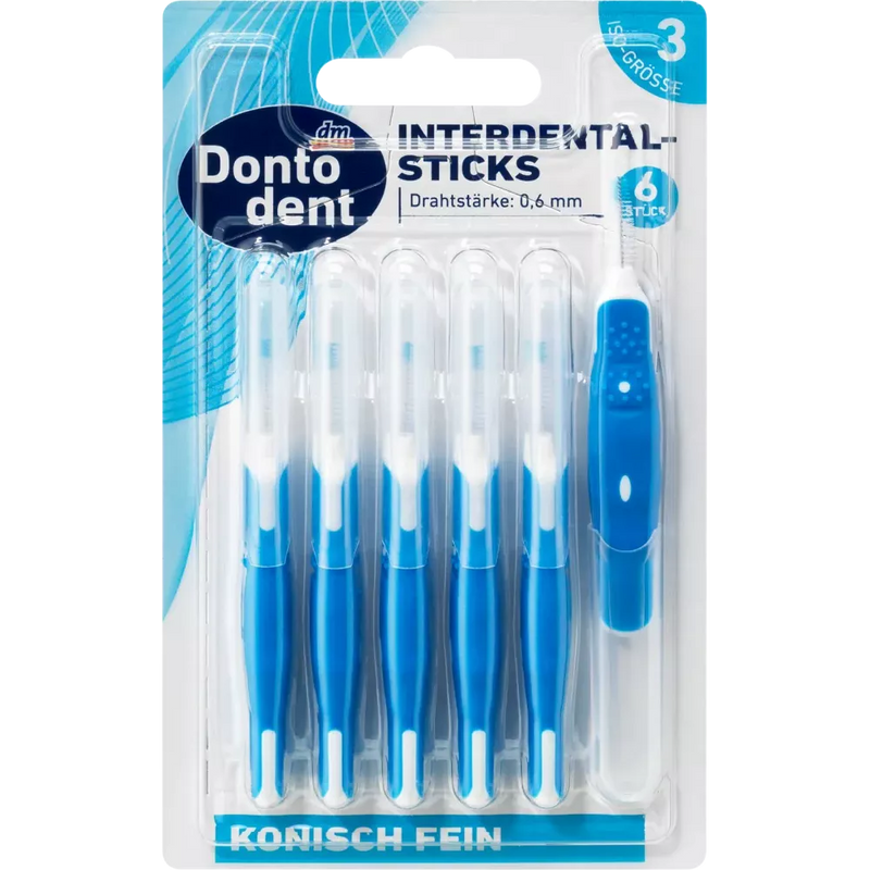 Dontodent Interdentale ragers blauw 0,6 mm ISO 3, 6 st.