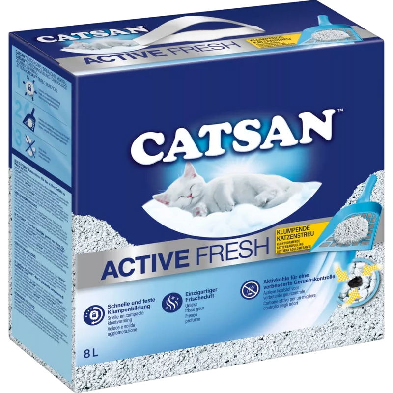 CATSAN Kattenbakvulling, Active Fresh, Klonterbakvulling, 8 l