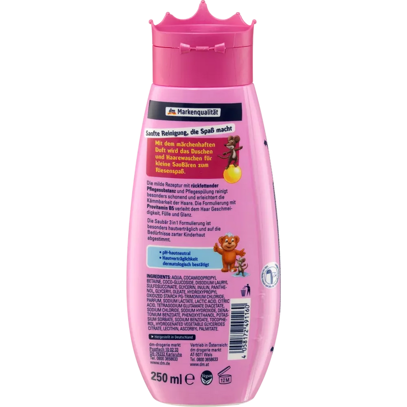 SauBär Douche+Shampoo+Conditioner 3in1 Sprookjesdouche, 250 ml