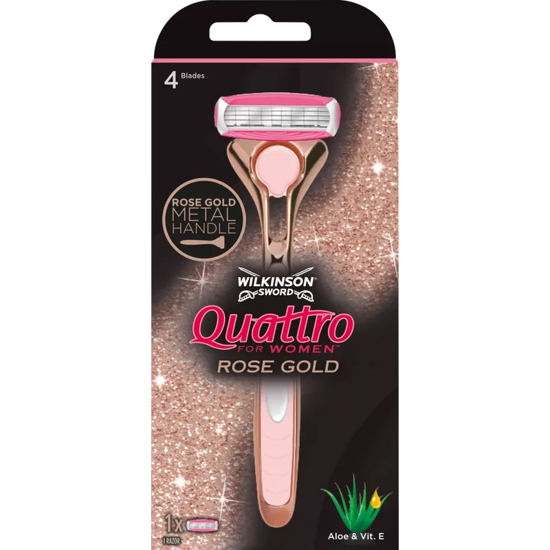 Wilkinson Scheerapparaat, Quattro for Women roségoud, 1 stuk