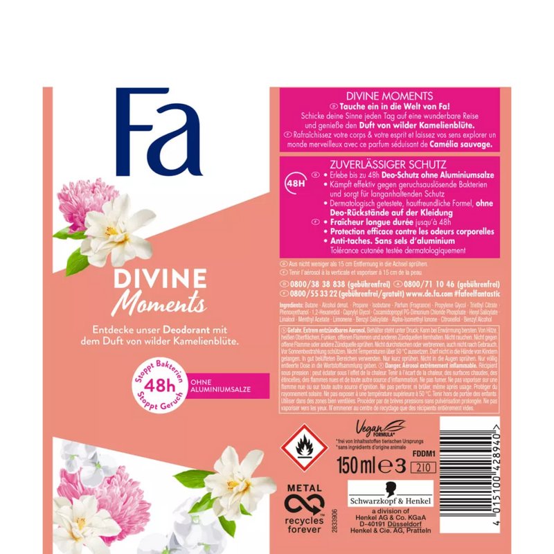 Fa Divine Moments Deodorant Spray, 150 ml