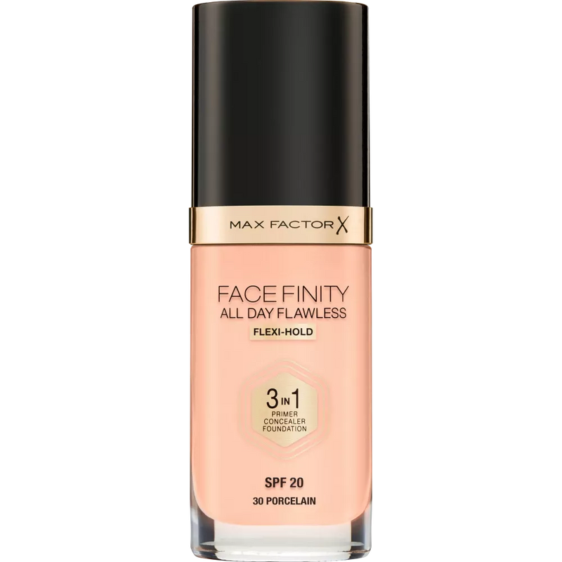 MAX FACTOR Make-up ALL DAY FLAWLESS 3 in 1 FOUNDATION Porselein 30, SPF 20, 30 ml