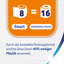 Zewa Toiletpapier Smart 3-laags (8x300 vellen), 8 stuks.