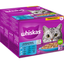 Whiskas Natvoer kat visselectie in gelei, Adult 1+ Multipack (24x85 g), 2.04 kg