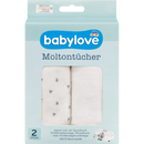 babylove Molleton doek driehoeken/wit, 2 stuks