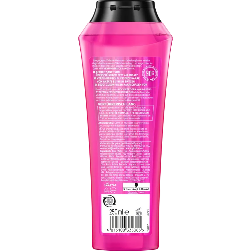 Schwarzkopf Gliss Kur Shampoo Verleidelijk Lang, 250 ml