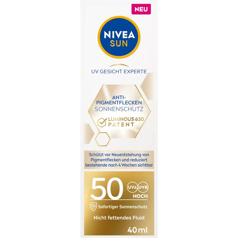 NIVEA SUN Zonnebrand Sun Fluid Gezicht, Anti Pigmentatie SPF 50, 40 ml