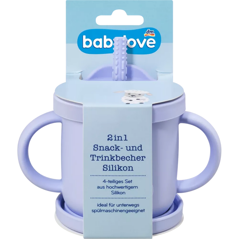 babylove Snack- en drinkbeker 2in1 silicone lila, 1 st