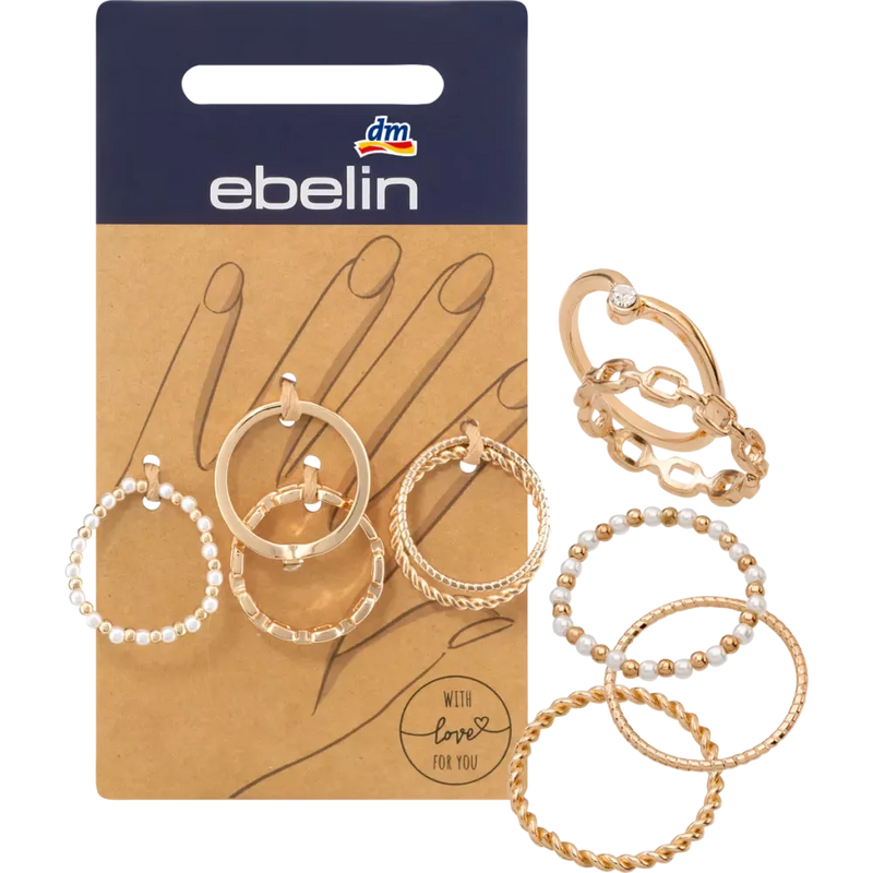 ebelin Anneaux multiples aspect doré, 5 pcs.