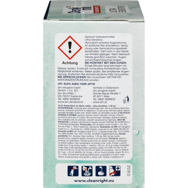 Denkmit Waspoeder Ultra Sensitive voor intensief gebruik, 1.35 kg