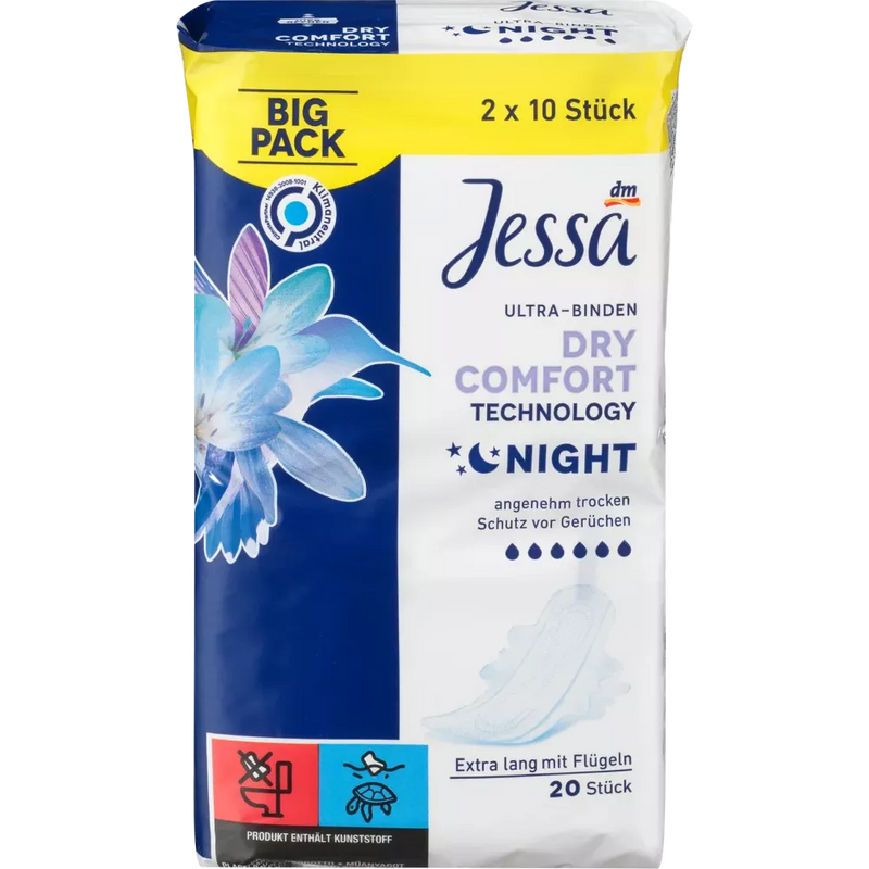 Jessa Ultra pads Dry Comfort Night BigPack, 20 stuks