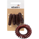 ebelin Haarelastiek spiraal klein bruin, 4 stuks.