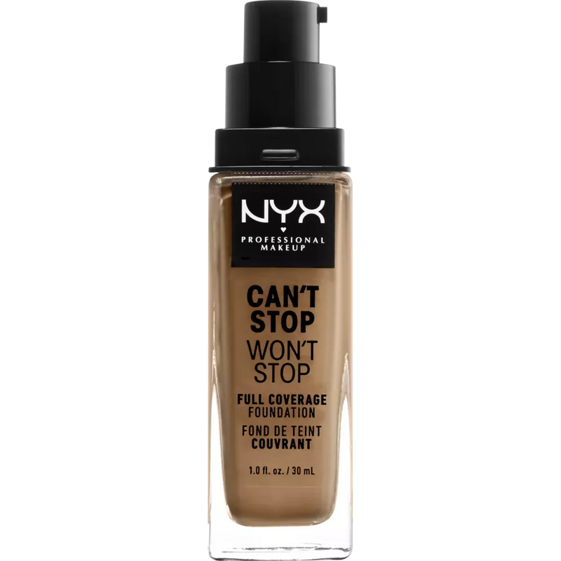 NYX PROFESSIONAL MAKEUP Foundation Can't Stop Won't Stop 24 Uur Neutraal Bruin 12.7, 30 ml