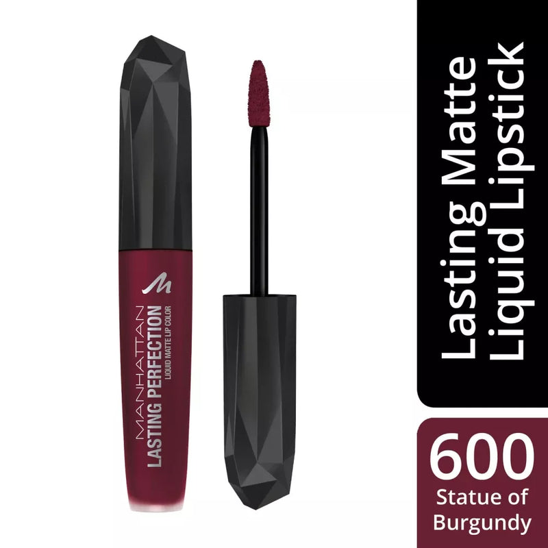 MANHATTAN Cosmetics Lipstick Lasting Perfection Liquid Matte Lip Colour Standbeeld van Bourgondië 600, 5.5 ml