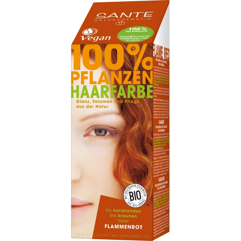 Sante Plantaardige haarverf Flame Red, 100 g