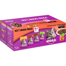Whiskas Nourriture humide pour chats, Sélection Classique en Sauce, Multipack (40x100g), 4 kg