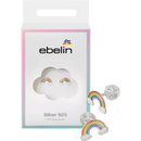 Boucles d'oreilles puces arc-en-ciel pour enfant ebelin, argent 925, 2 pièces.