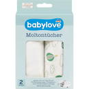 Babylove Draps Molleton ballon/blanc, 2 pièces.