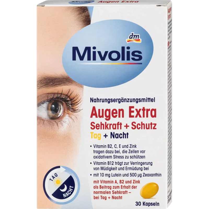 Mivolis Eyes Extra Vision + Protection, Day + Night, Capsules, 30 stuks, 28,8 g