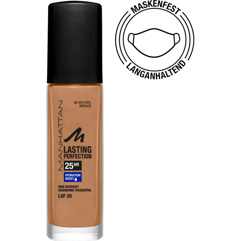 MANHATTAN Cosmetics Make-up Lasting Perfection Foundation Natuurlijk Brons 68, SPF 20, 30 ml