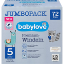 couches babylove Premium taille 5, junior, 10-16 kg, paquet jumbo, 72 pièces